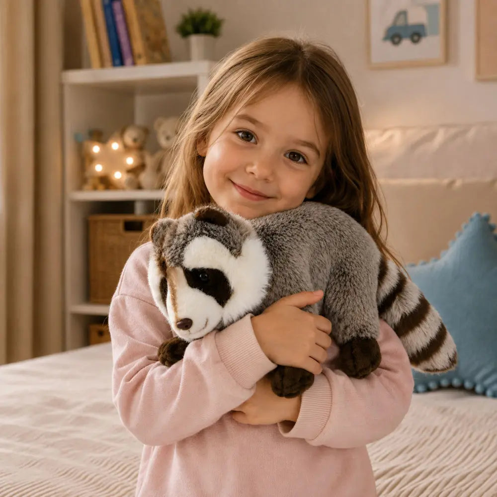 Grey Raccoon realistic plush toy