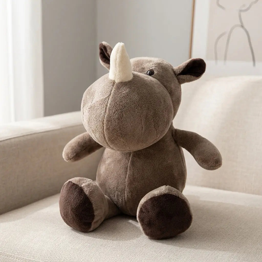 Brown Rhino 25 cm plush toy