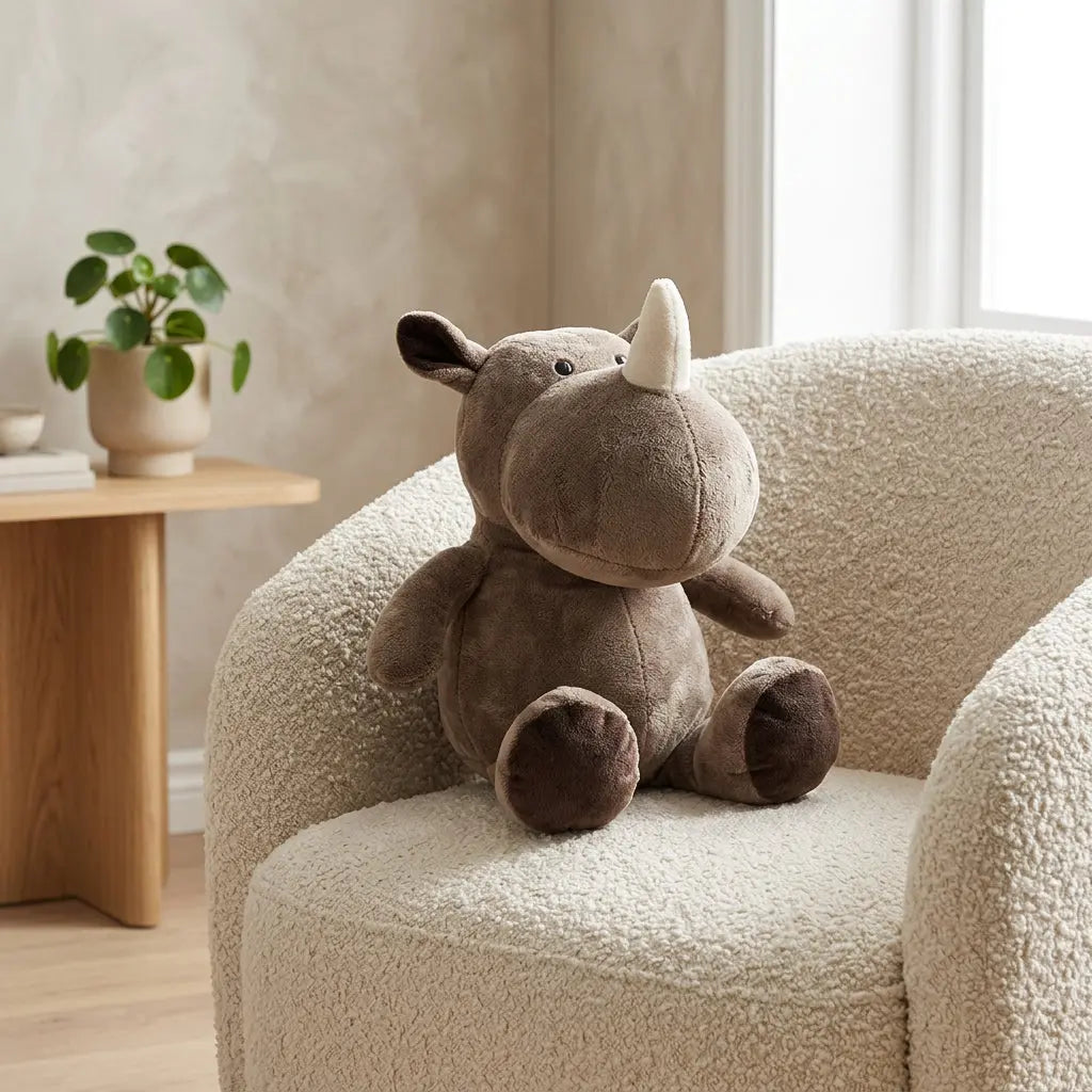 Brown Rhino 25 cm plush toy