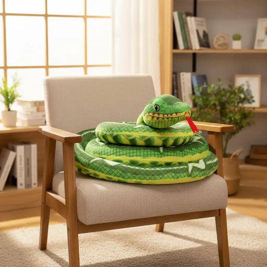 peluche serpent geant vert