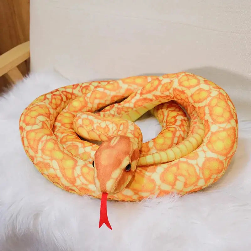 peluche serpent uni jaune