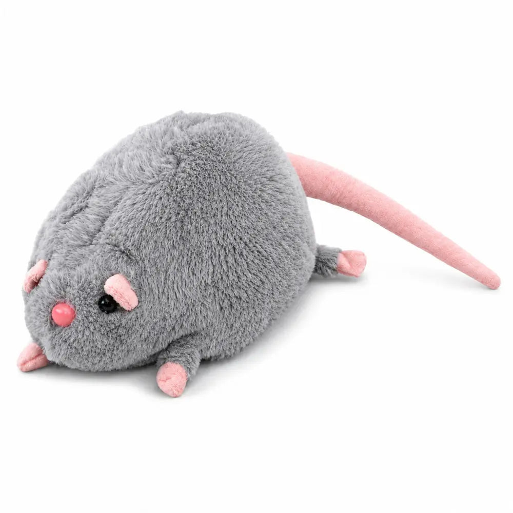 Peluche rongeur gris à longue queue