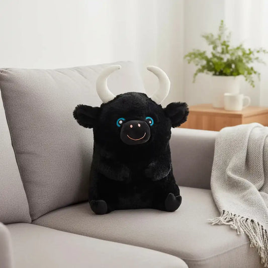 peluche taureau noir