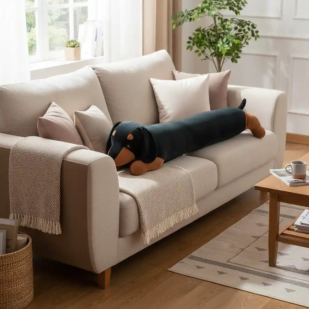 peluche teckel geant noir