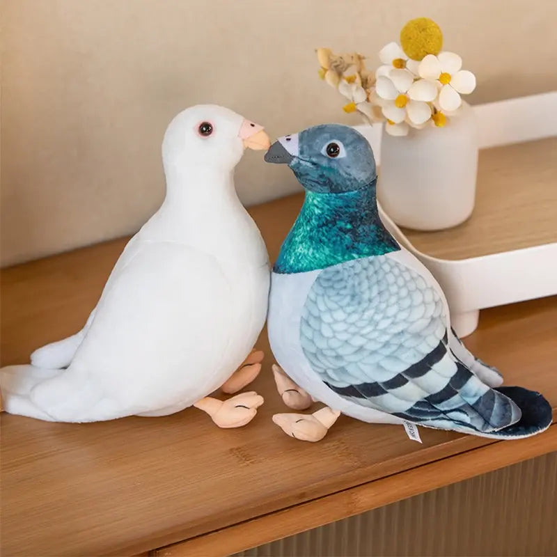 peluche colombe et peluche pigeon
