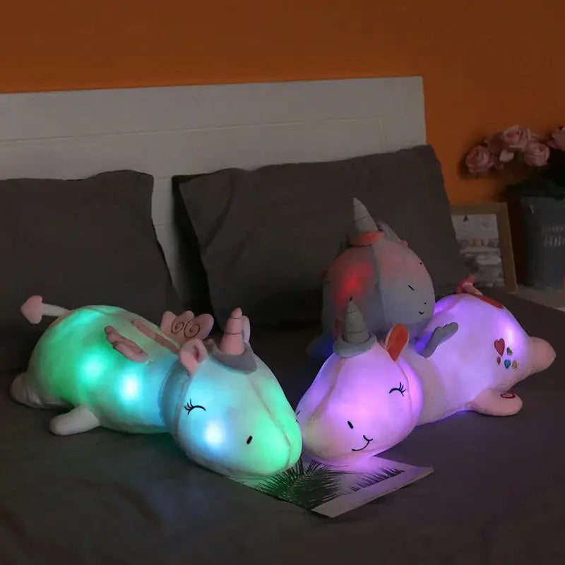 peluches licornes lumineuses